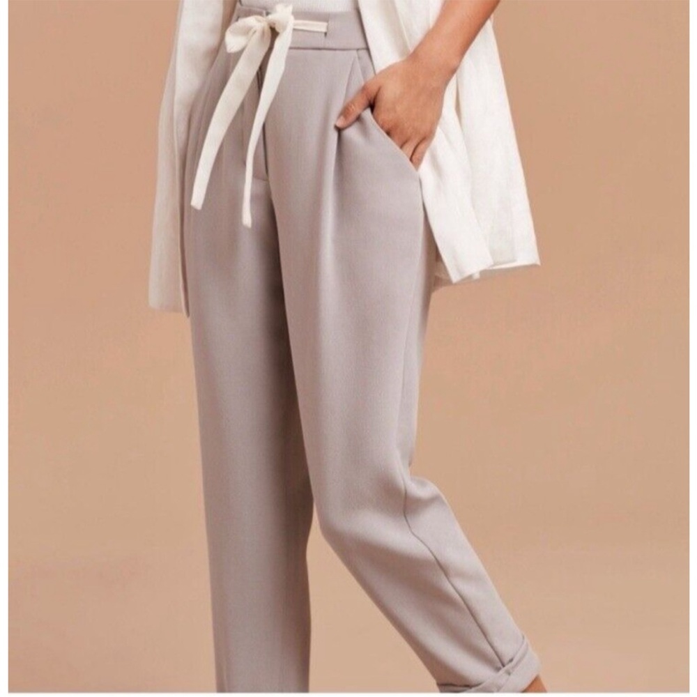 Aritzia Wilfred Allant size 10 linen lyocell taupe neutral trouser pant large